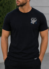 QUEST CLOTHING Ανδρική κοντομάνικη μπλούζα μαύρη 09 ANG-black