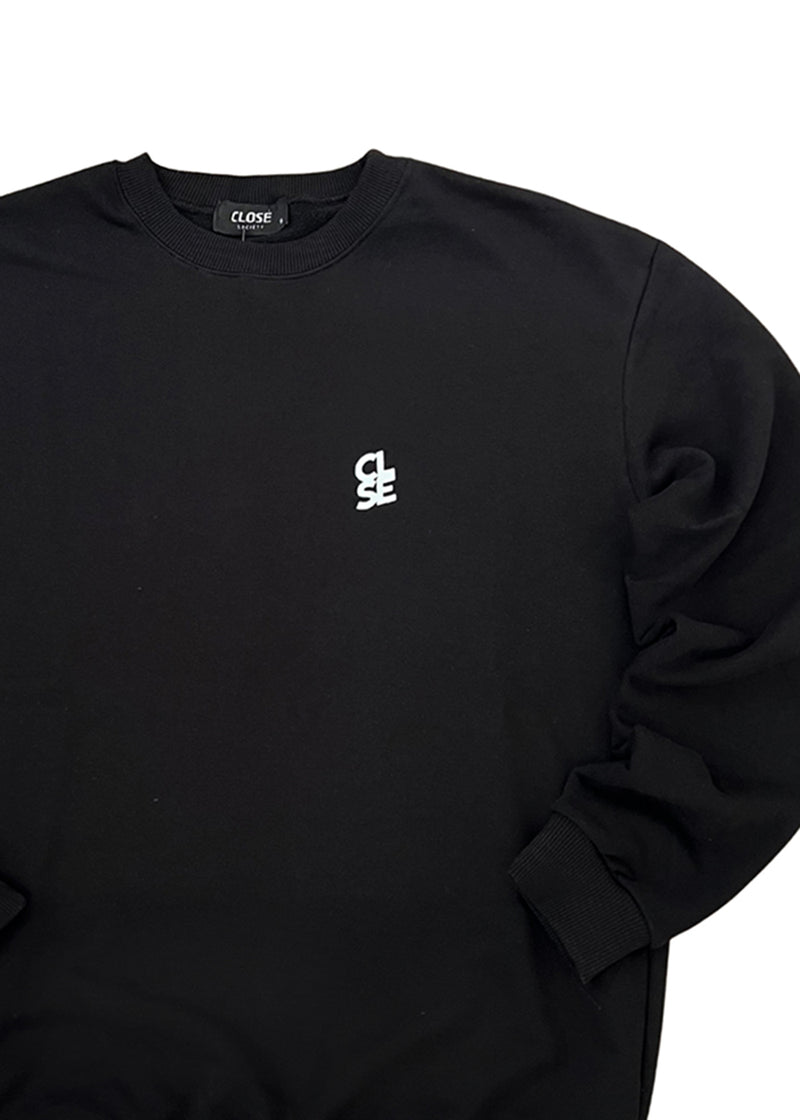 Ανδρικό φούτερ χωρίς χνούδι  Close society - W25-101 - white logo sweatshirt μαύρο