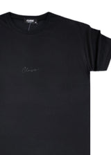 Ανδρική κοντομάνικη μπλούζα Close society-100-15-black Calligraphy Black Logo