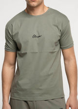 Ανδρική κοντομάνικη μπλούζα Close Society-100-15-khaki simple logo