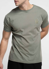 Ανδρική κοντομάνικη μπλούζα Close Society-100-2-khaki Embroidered Logo