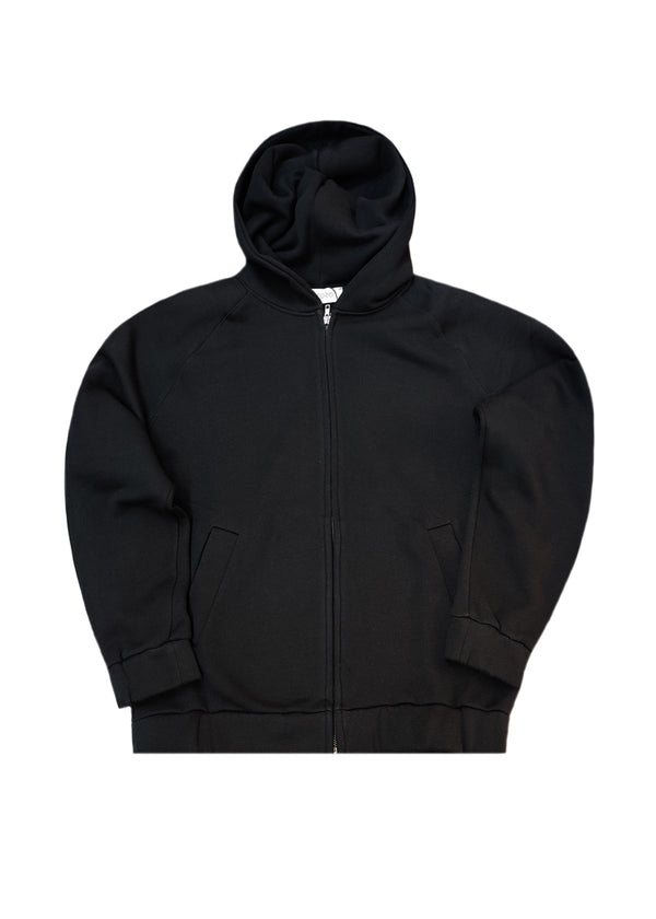 Ανδρική ζακέτα χωρίς χνούδι Vittorio - 1000-2526-001 - simple sweatshirt jacket regular fit μαύρο