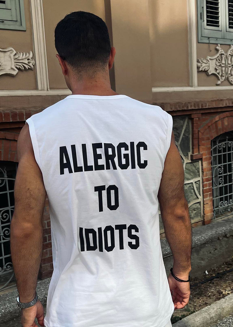 Αμάνικη Μπλούζα Close society - S24-802 - allergic to idiots sleeveless tee λευκό