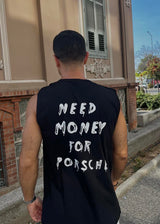 Αμάνικη Μπλούζα Close society - S24-803 - need money for porsche sleeveless tee μαύρο