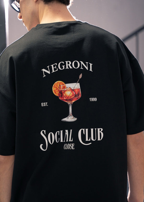 Ανδρική κοντομάνικη μπλούζα Close society - S25-102 - negroni oversized tee -μαύρο