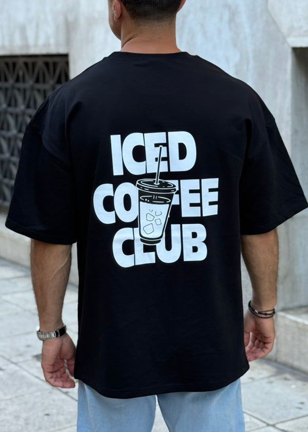 Ανδρική κοντομάνικη μπλούζα Close society - S25-108 - iced coffee oversized -μαύρο
