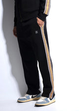 Ανδρική φόρμα Vinyl art clothing - 03270-01 - regular fit striped tape pants sweatpant μαύρο