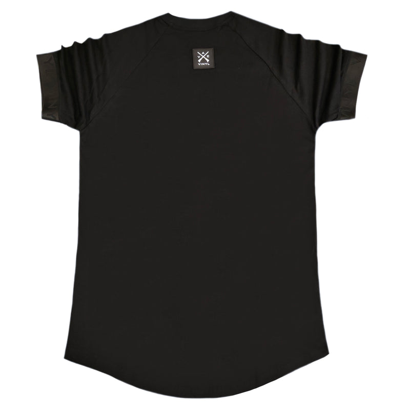 Vinyl art clothing tape cuff sleeve t-shirt - black