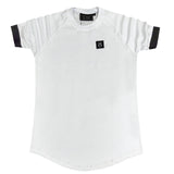 Vinyl art clothing tape cuff sleeve t-shirt - white