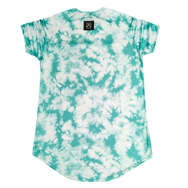 Vinyl art clothing - 10980-24 - batik t-shirt with tie-dye print - teal