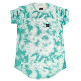 Vinyl art clothing - 10980-24 - batik t-shirt with tie-dye print - teal