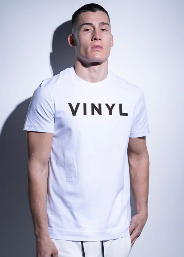 Αντρική κοντομάνικη μπλούζα - Vinyl Art Clothing - 99240-02 - με αναγλυφο  elevated logo regular fit - λευκό