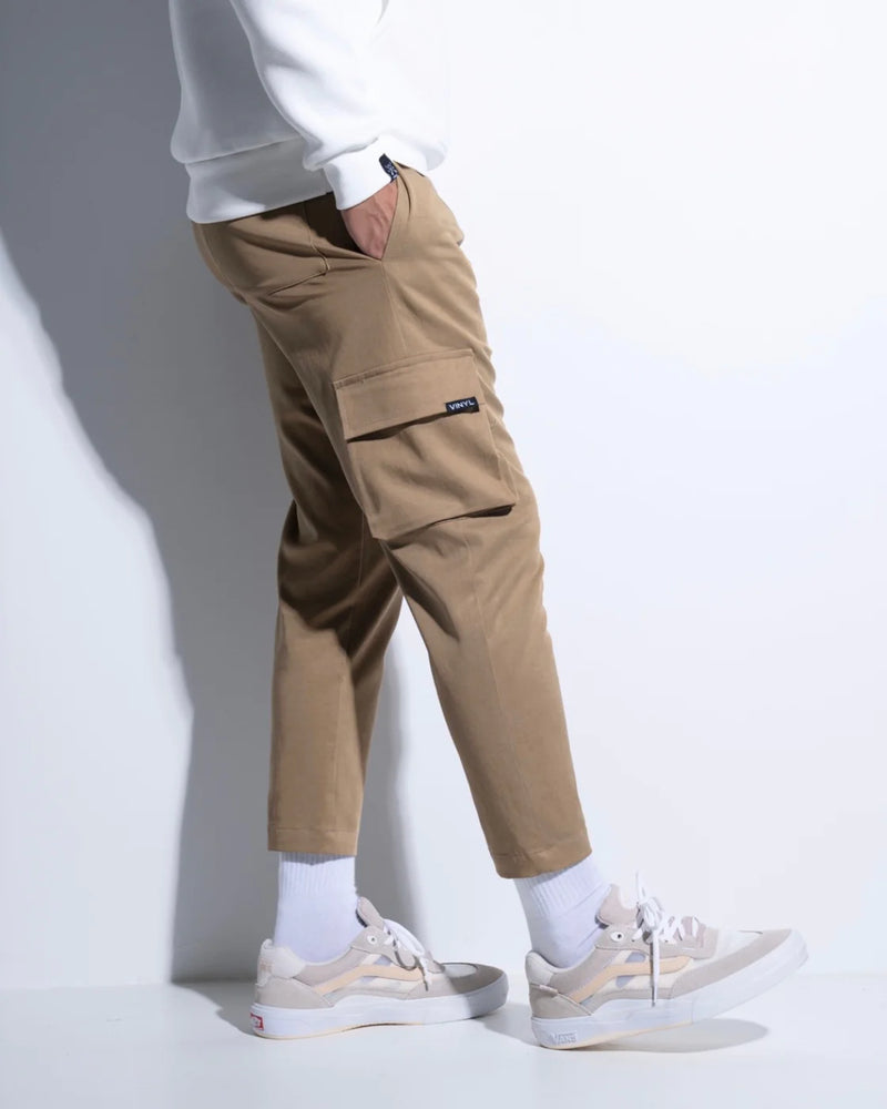 Vinyl art clothing - 02712-33 - cinched waist cargo pants - brown