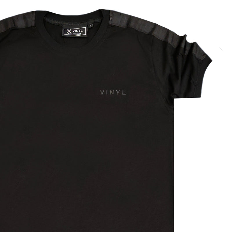 Vinyl art clothing - 11605-01 - t-shirt with black tape - black