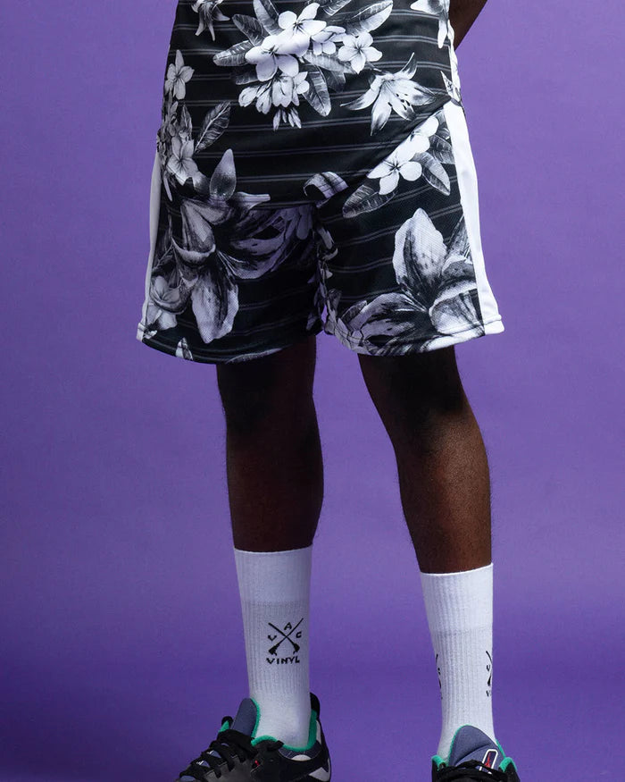 Ανδρική βερμούδα Vinyl art clothing - 00500-01 - shorts with floral print μαύρο