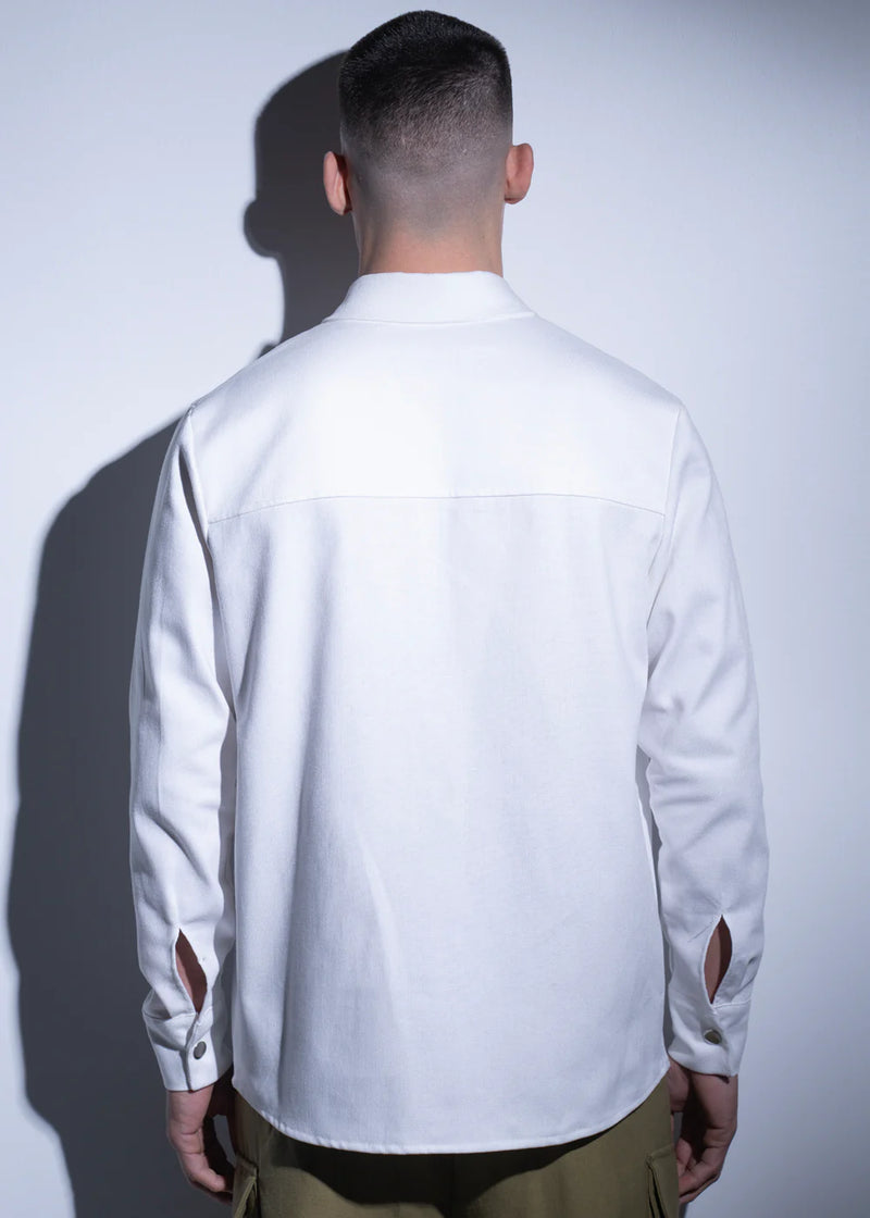 Ανδρικό πουκάμισο ζακέτα Vinyl art clothing - 12520-02 - denim overshirt λευκό