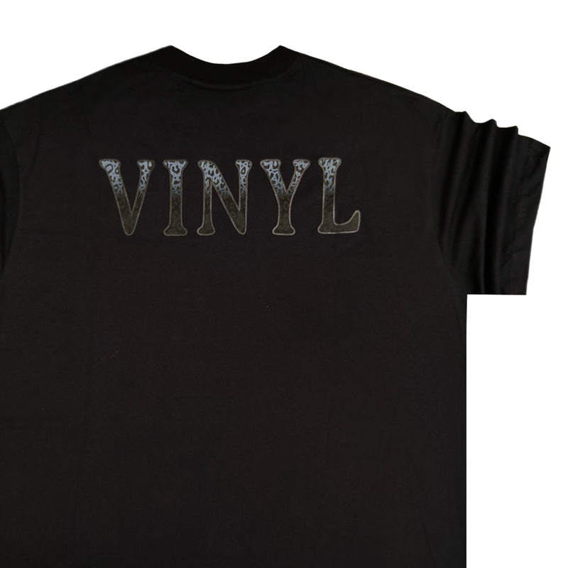 Vinyl art clothing - 13467-01 - leopard logo oversize t-shirt - black