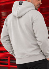 Ανδρική ζακέτα φούτερ με κουκούλα New wave clothing -1400- basic logo zip-up hoodie - ανοιχτό γκρι
