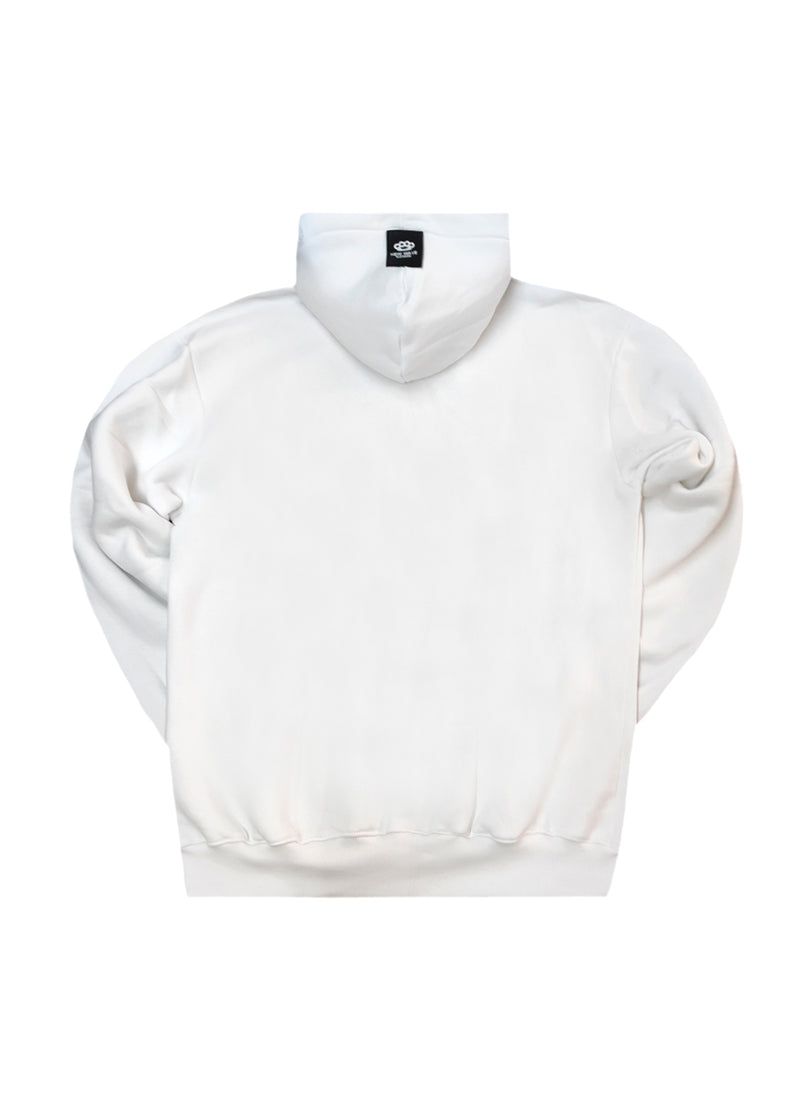 Ανδρική ζακέτα φούτερ με κουκούλα New wave clothing -1400- basic logo zip-up hoodie - white