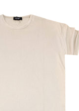 Ανδρική κοντομάνικη μπλούζα με πλέξη oversized Close Society-14000-beige