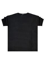 Ανδρική κοντομάνικη μπλούζα με πλέξη oversized Close Society-14000-black
