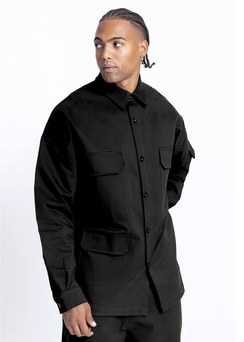 Ανδρικό πουκάμισο Devoted-14101B-Shirt with Pockets Black
