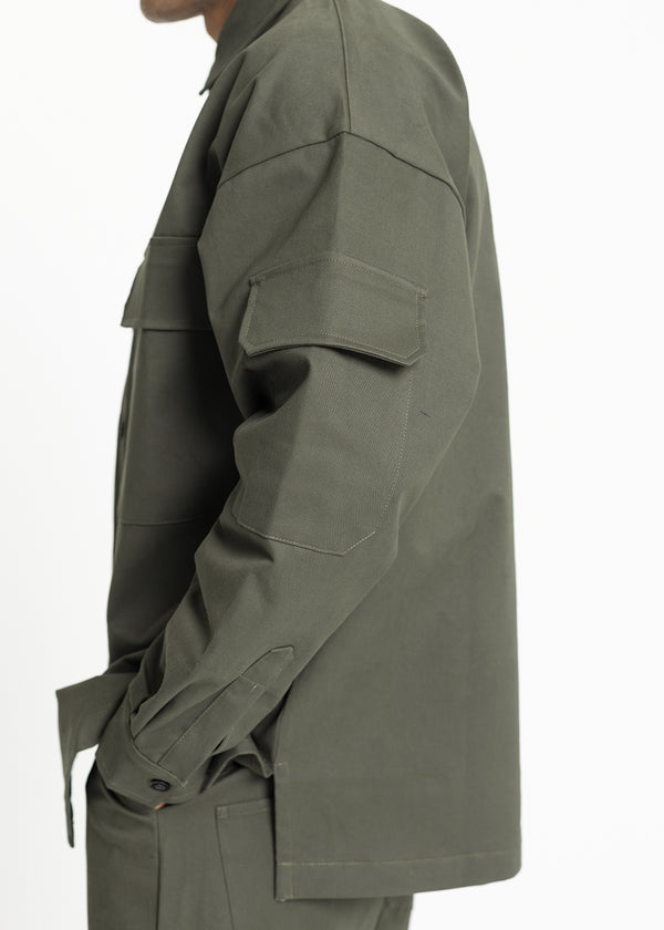 Ανδρικό πουκάμισο Devoted-14111-olive Shirt with Pockets
