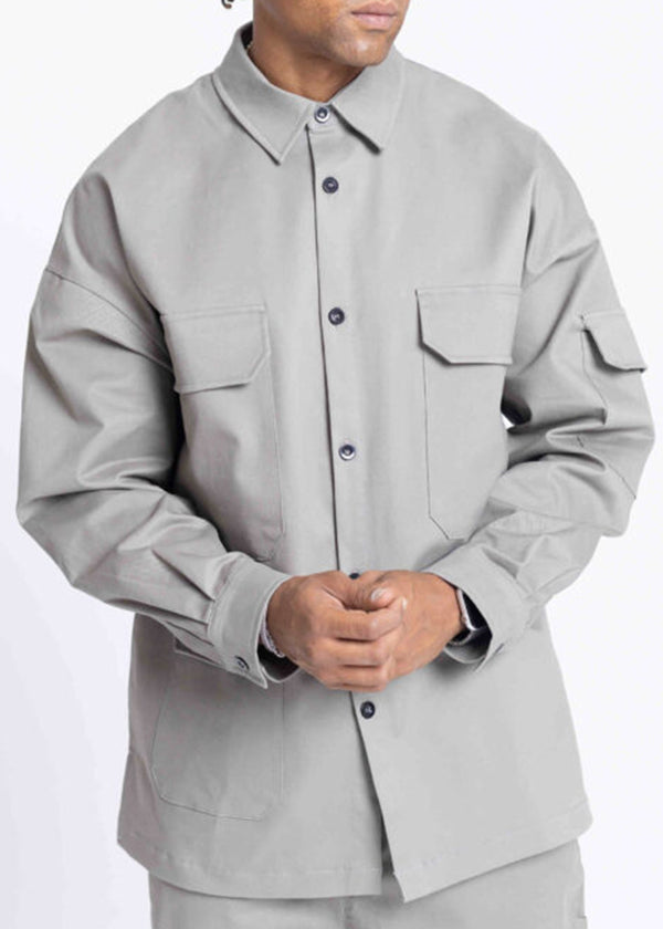 Ανδρικό πουκάμισο Devoted-14121-Shirt with Pockets Gray