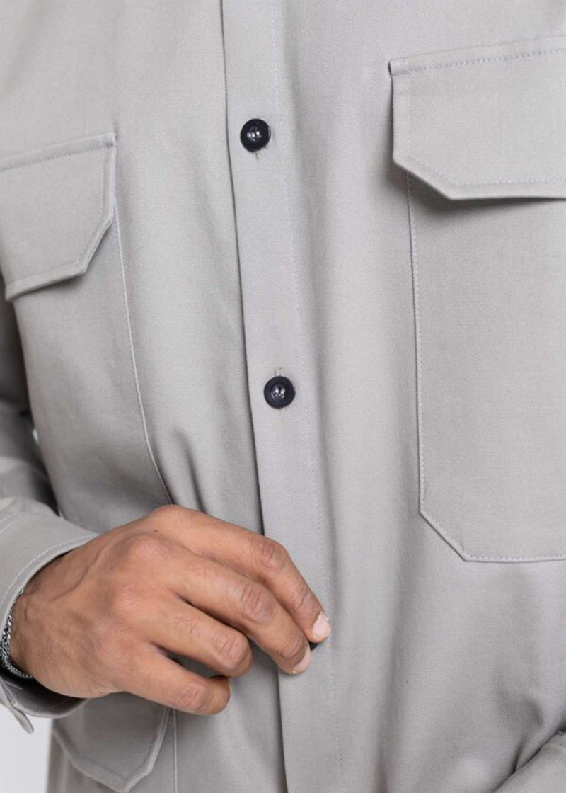 Ανδρικό πουκάμισο Devoted-14121-Shirt with Pockets Gray