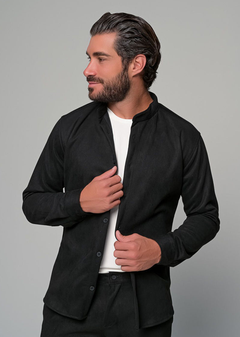 Ανδρικό σετ Ben Tailor-1426-Alcantara-black-Πουκάμισο-Παντελόνι
