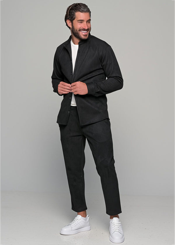 Ανδρικό σετ Ben Tailor-1426-Alcantara-black-Πουκάμισο-Παντελόνι