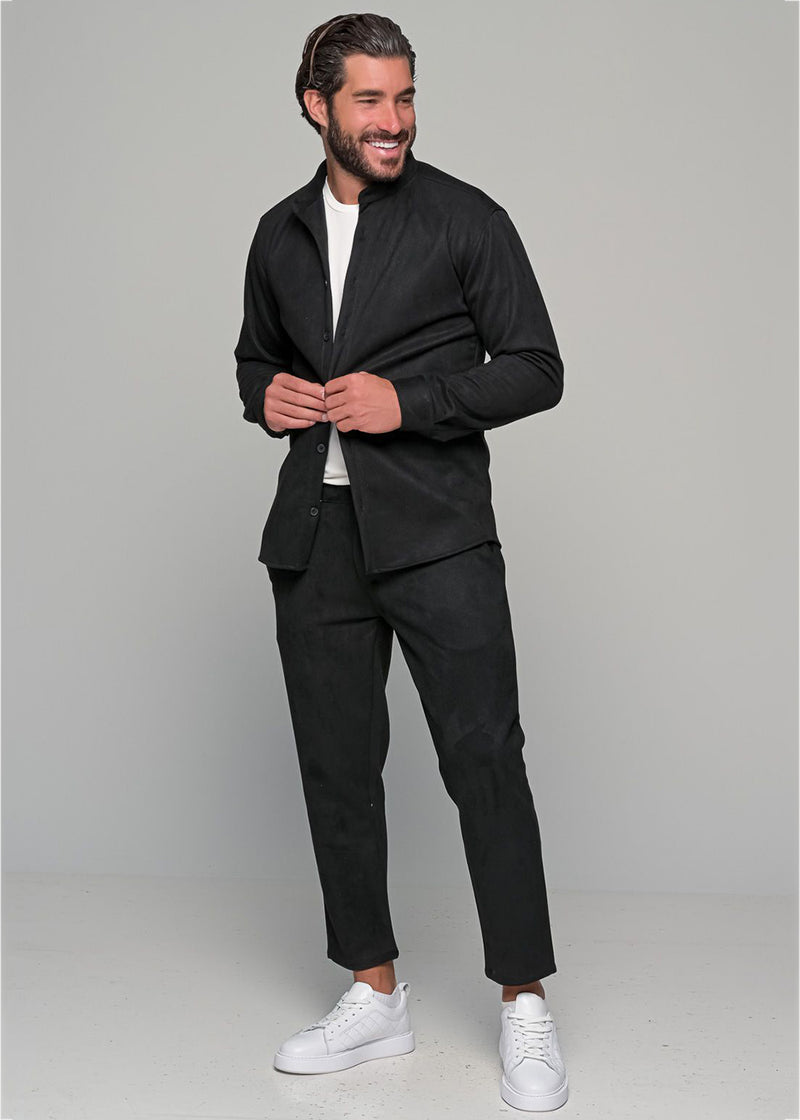 Ανδρικό σετ Ben Tailor-1426-Alcantara-black-Πουκάμισο-Παντελόνι