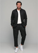 Ανδρικό σετ Ben Tailor-1426-Alcantara-black-Πουκάμισο-Παντελόνι