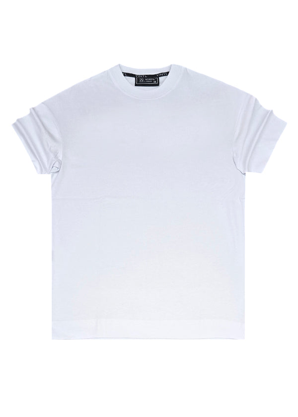 Ανδρική κοντομάνικη μπλούζα Vinyl Art Clothing - 14374-02 - cotton oversized fit - authentically you t-shirt λευκό