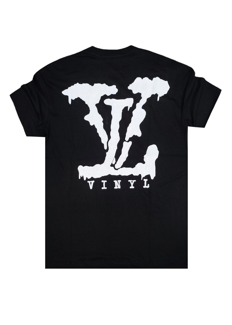 Ανδρική κοντομάνικη μπλούζα Vinyl art clothing - 14920-01 - elevated back print t-shirt oversized fit μαύρο