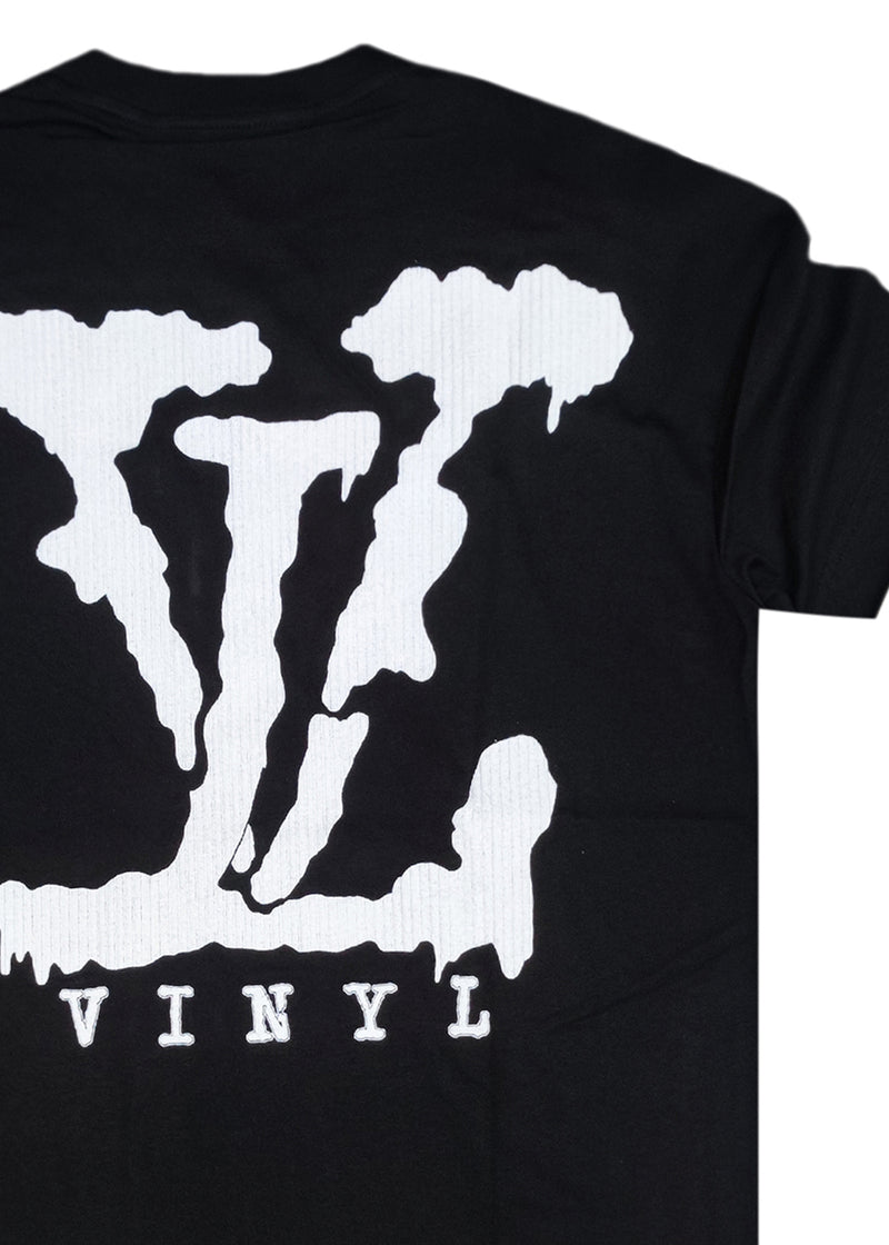 Ανδρική κοντομάνικη μπλούζα Vinyl art clothing - 14920-01 - elevated back print t-shirt oversized fit μαύρο