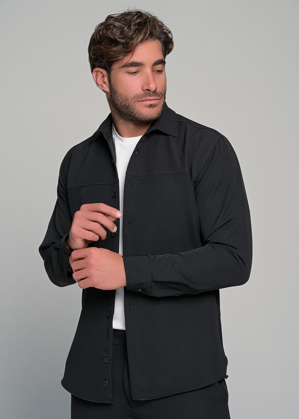 Ανδρικό σετ Ben Tailor-1500-Notte-black-Πουκάμισο-Παντελόνι