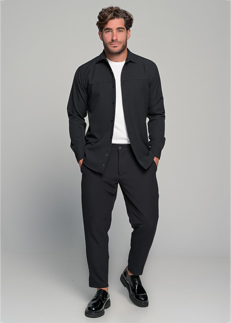 Ανδρικό σετ Ben Tailor-1500-Notte-black-Πουκάμισο-Παντελόνι