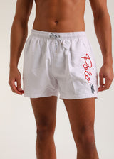 Ανδρικό μαγιό New World Polo - POLO 15504 - logo swim shorts λευκό