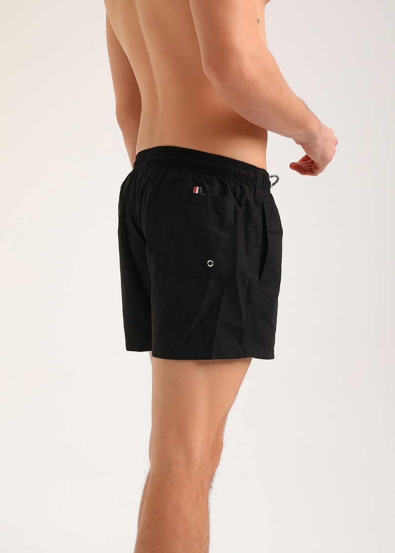 Ανδρικό μαγιό New World Polo - POLO 15504 - logo swim shorts μαύρο