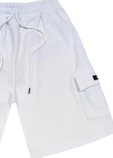 HENRY CLOTHING Ανδρική βερμούδα λευκή Cargo Relaxed Fit 7-011-white