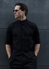Ανδρικό κοντομάνικο πουκάμισο μάο-Close Society-19100-black