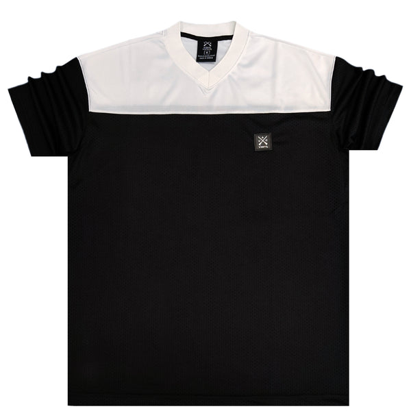 Ανδρική κοντομάνικη μπλούζα Vinyl art clothing - 19106-01 - oversized polyester μαύρο