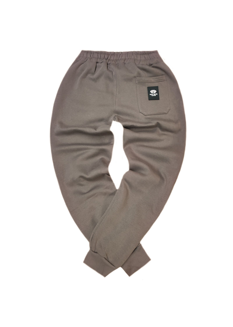 Ανδρική φόρμα με λάστιχο New Wave Clothing-192-32-basic pants regular fit brown