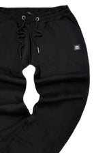 Ανδρική φόρμα με λάστιχο New Wave Clothing - 192-32 - basic pants regular fit μαύρο