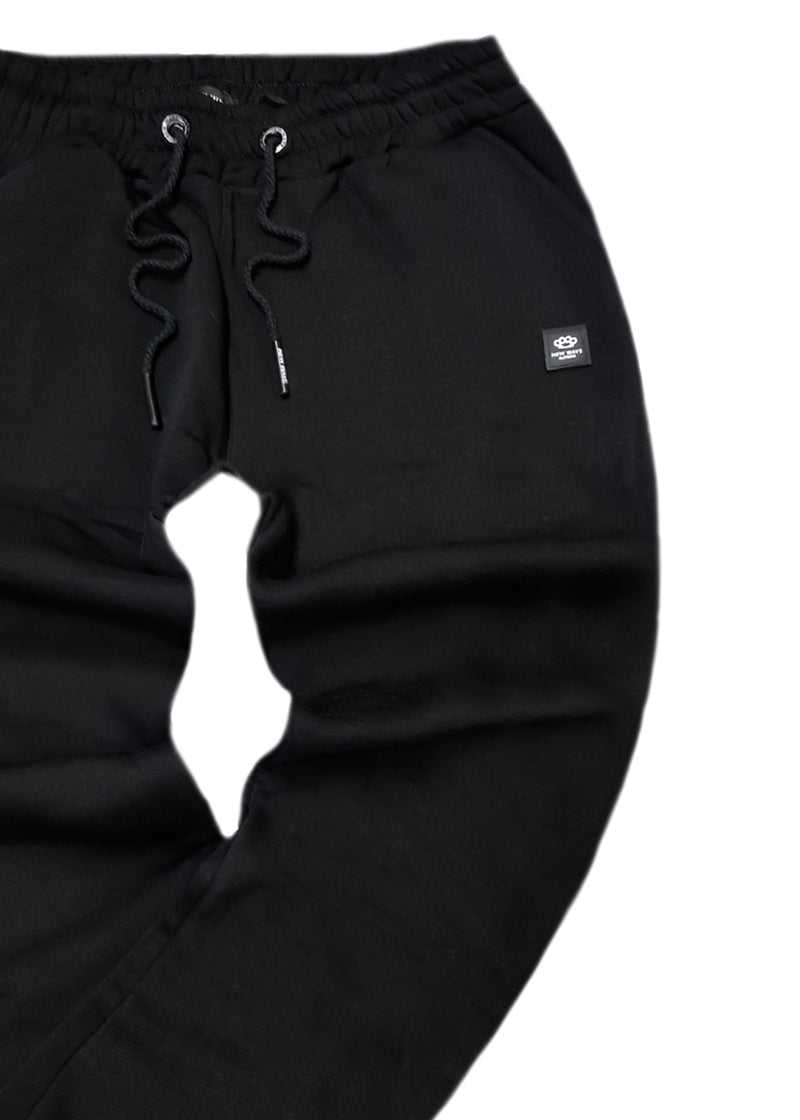 Ανδρική φόρμα με λάστιχο New Wave Clothing - 192-32 - basic pants regular fit μαύρο