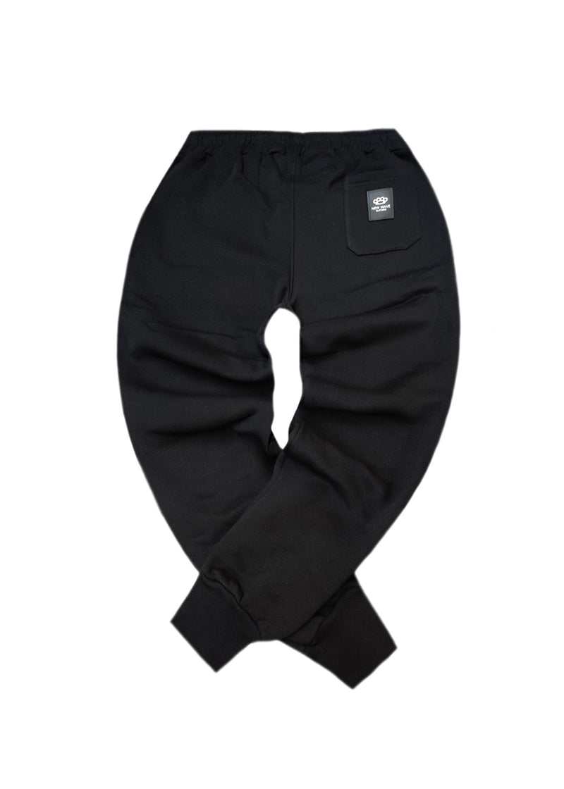 Ανδρική φόρμα με λάστιχο New Wave Clothing - 192-32 - basic pants regular fit μαύρο