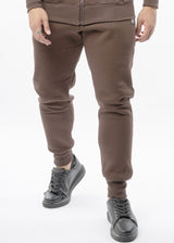 Ανδρική φόρμα με λάστιχο New Wave Clothing-192-32-basic pants regular fit brown
