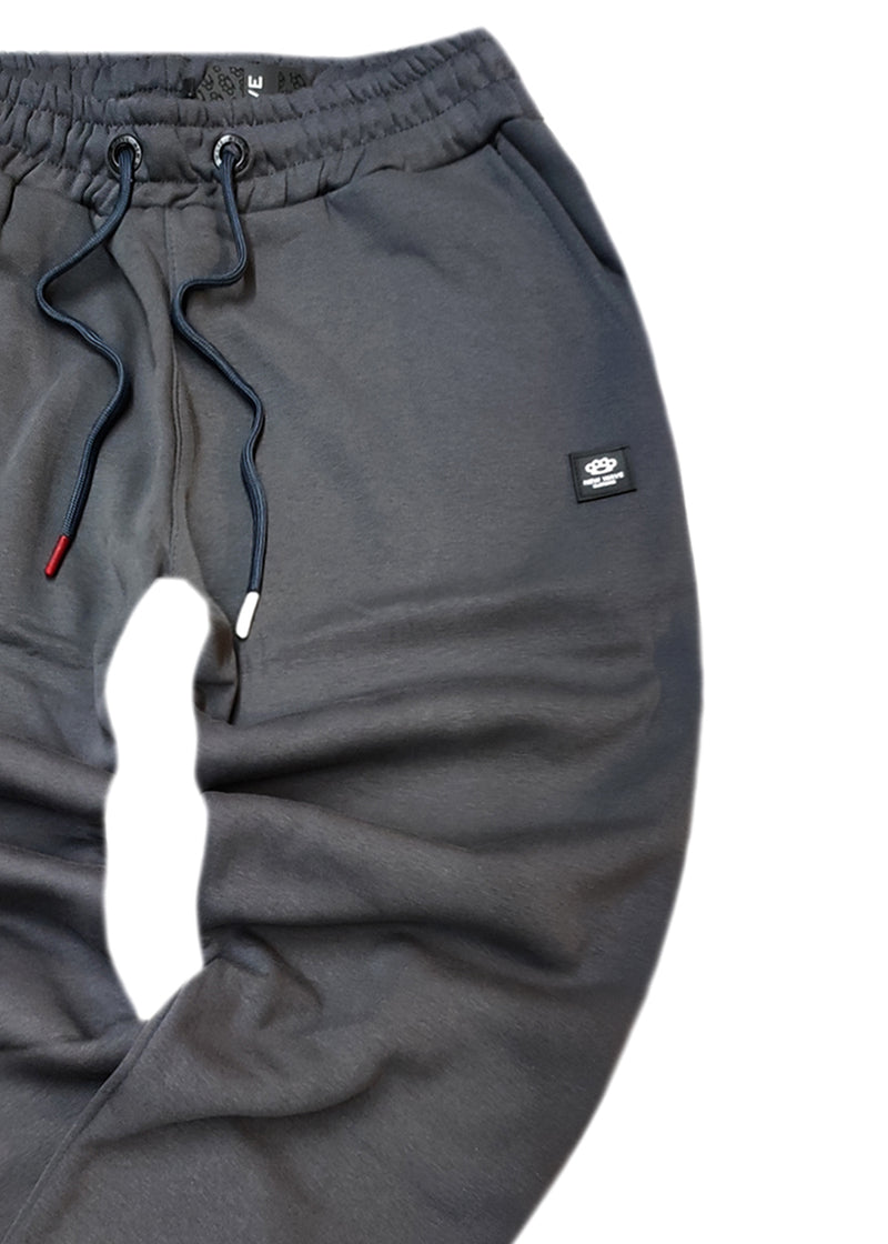 Ανδρική φόρμα με λάστιχο New Wave Clothing - 192-32 - basic pants regular fit σκούρο γκρι