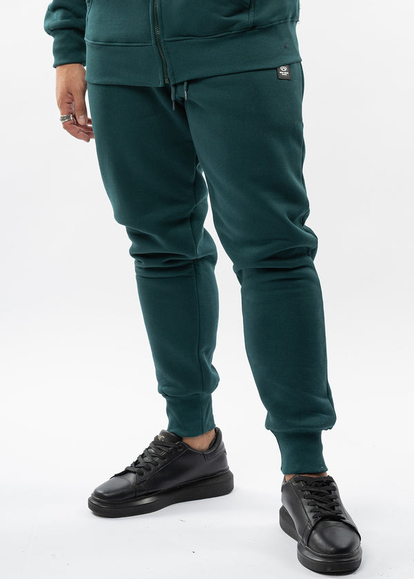 Ανδρική φόρμα με λάστιχο New Wave Clothing - 192-32 - basic pants regular fit σκούρο πράσινο